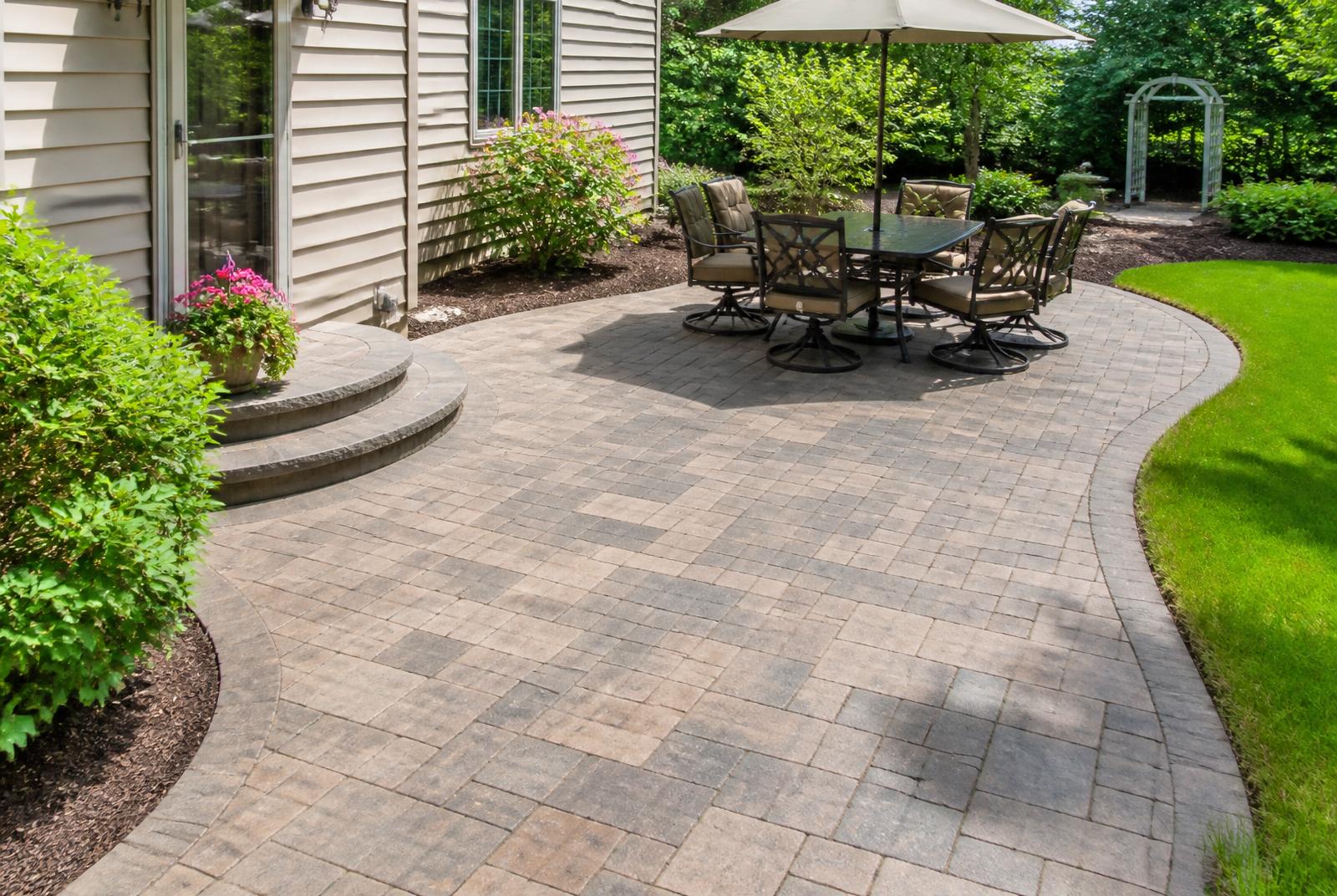 Restored paver patio with clean joints and recovered color in Pelham, NH
